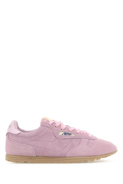 Autry Suede Sneakers With Durable Rubber Sole In Pink