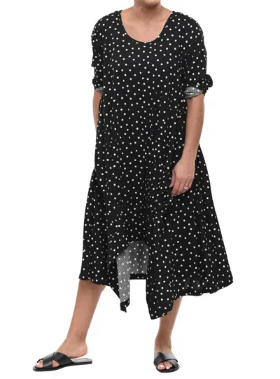 Tulip Clothing Lexi Dress In Black White Seersucker Dot