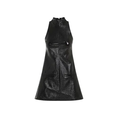 Courrèges Courreges 2 Pockets Vinyl A-line Dress Women In Black