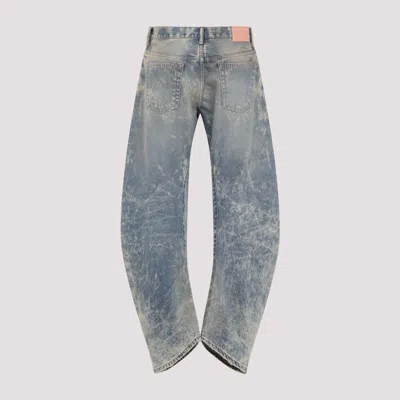 Acne Studios Distressed Low Waist Cotton Jeans In Blue