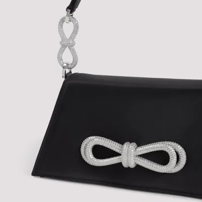 Mach&mach Samatha Double Bow Satin Shoulder Bag Women In Black