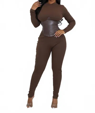 Good Time Usa Better Behave Jumpsuit In Brown In Brown