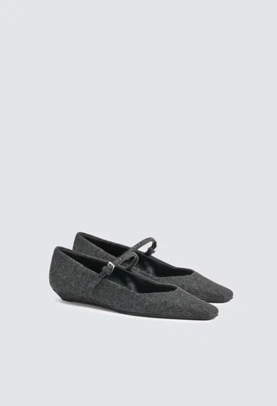 Loulou Studio Women's Regane Flannel Ballerinas In Anthracite