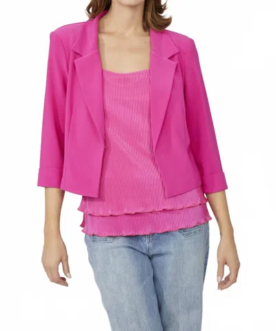 Frank Lyman Knit Bolero Jacket In Bright Pink In Pink