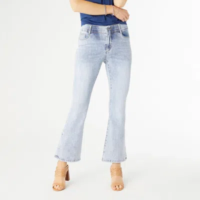 Coco + Carmen Omg Zoey Zip Flare Jeans With Side Slit In Light Wash
