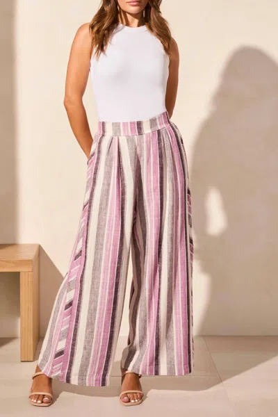 Tribal Flowy Wide Pants In Orchid Sky In Multi