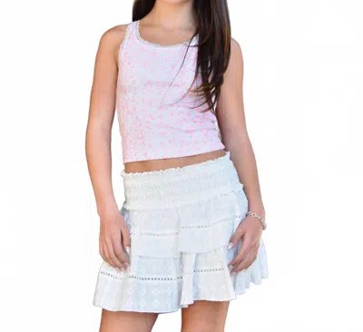 Flowers By Zoe Fbz Girls Cleo Mini Pink Floral Lace Tank