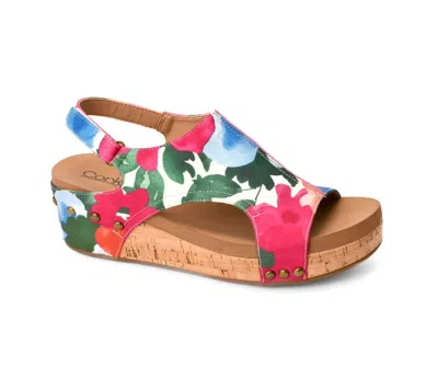 Corkys Footwear Volta Ii Floral Wedge Sandals In Flowers