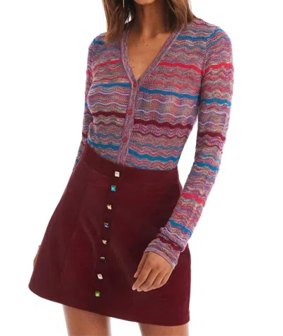 Allison New York Colleen Long Sleeve Cardigan In Jewel Box In Multi