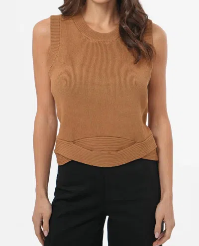 Greylin Jacqueline Twist Cropped Tank In Honey In Brown