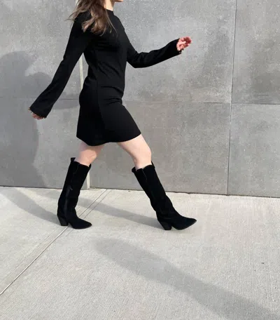 Alysi Wool Jersey Mini Dress In Nero