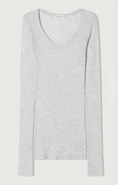 American Vintage Round Collar And Long-sleeved T-shirt In Gray
