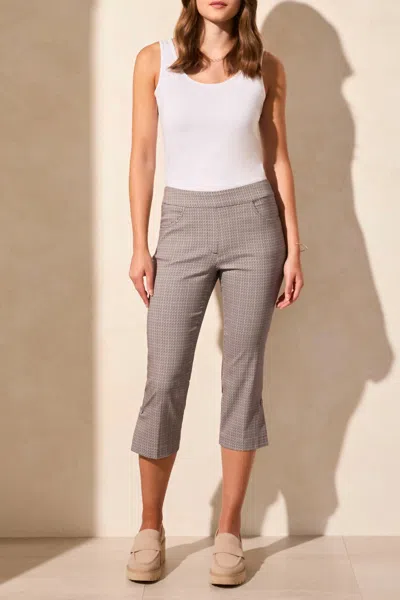 Tribal Pull-on Pattern Capri In Jet Blue In Gray