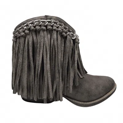 Very G Women's Juno Fringe Bootie Shoe In Taupe
