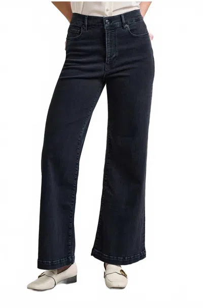 Frame The Seamed High-rise Wide-leg Trouser Jeans In Black