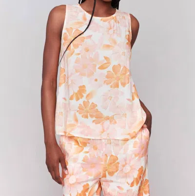 Charlie B Printed Viscose Sleeveless Top In Blooming