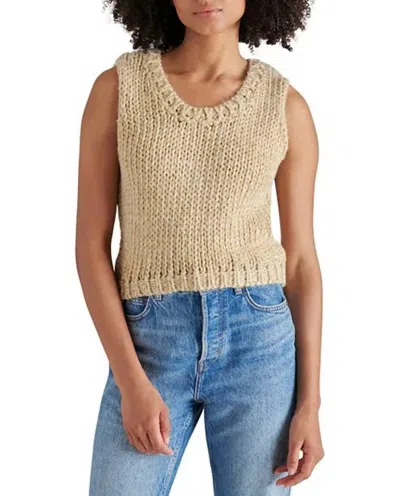 Bb Dakota Metallic Crew Neck Sweater Vest In Dusty Taupe