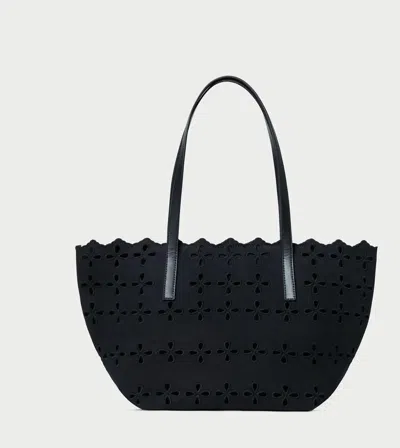 Loeffler Randall Women's Easton Embroidered Canvas Tote Bag In Black