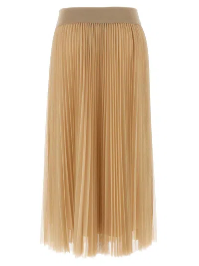 Fabiana Filippi Pleated Tulle A-line Midi Skirt In Pink