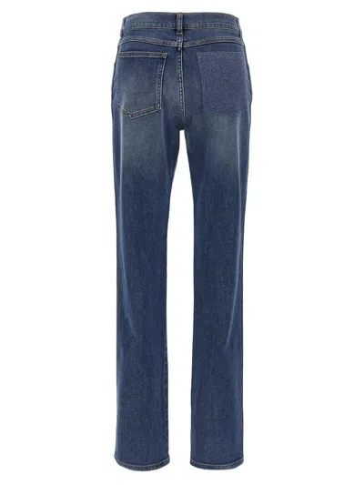 Fabiana Filippi Straight Leg Jeans With Front And Back Pockets In Blue
