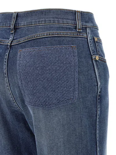 Fabiana Filippi Straight Leg Jeans With Front And Back Pockets In Blue
