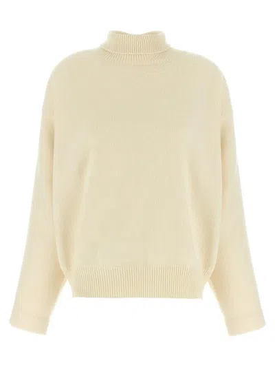 Jil Sander High Neck Sweater Sweaters And Cardigans White In Neutral