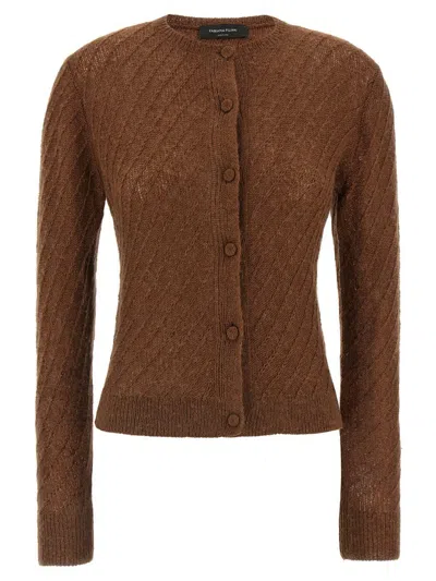 Fabiana Filippi Sequin Crochet Cardigan Sweaters And Cardigans Brown In Brown