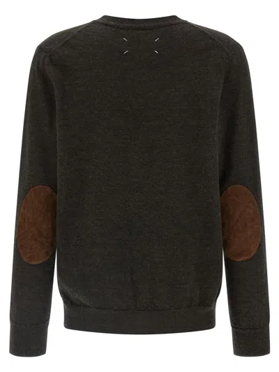 Maison Margiela Suede Patch Cardigan Sweaters And Cardigans Brown In Brown