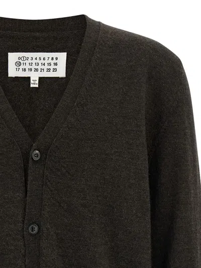 Maison Margiela Suede Patch Cardigan Sweaters And Cardigans Brown In Brown