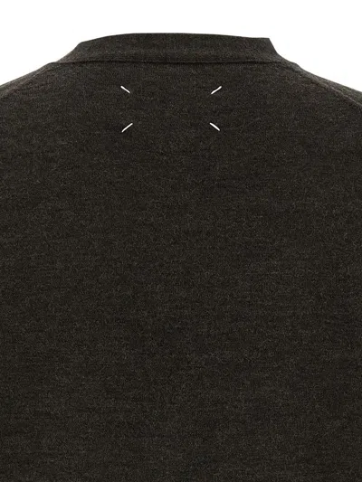 Maison Margiela Suede Patch Cardigan Sweaters And Cardigans Brown In Brown
