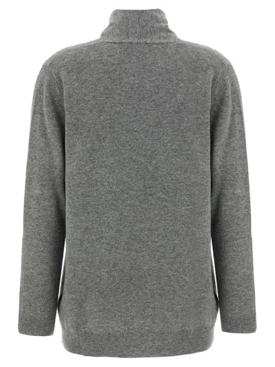 Fabiana Filippi Jewel Brooch Cardigan Sweaters And Cardigans Gray In Gray