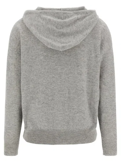 Peserico Grey Punto Luce Hooded Sweater In Gray