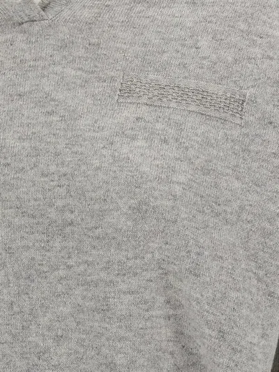 Peserico Grey Punto Luce Hooded Sweater In Gray