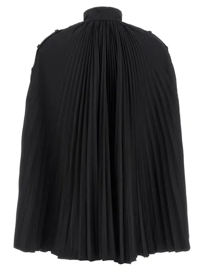 Giovanni Bedin Pleated Dress With Cape In Black
