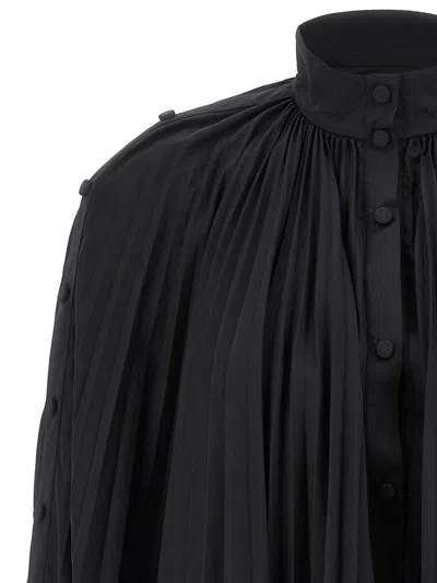 Giovanni Bedin Pleated Dress With Cape In Black
