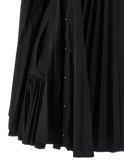 Giovanni Bedin Pleated Dress With Cape In Black
