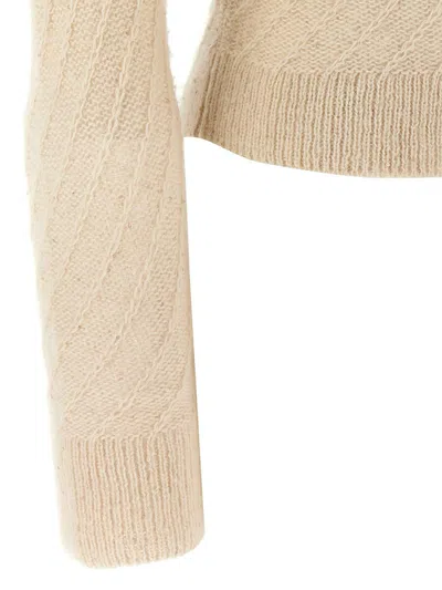 Fabiana Filippi Sequin Crochet Cardigan In Nude