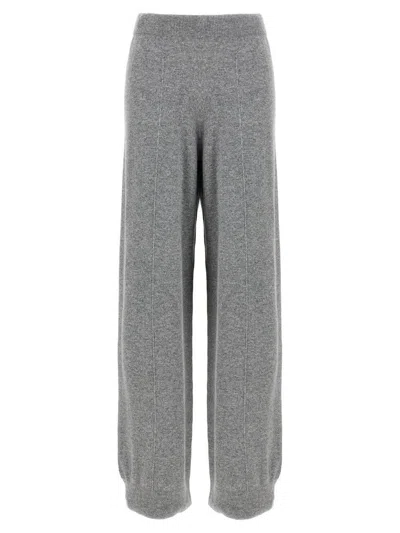 Fabiana Filippi Grey Wool Silk Cashmere Trousers In Gray