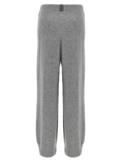 Fabiana Filippi Grey Wool Silk Cashmere Trousers In Gray