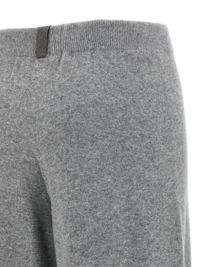 Fabiana Filippi Grey Wool Silk Cashmere Trousers In Gray
