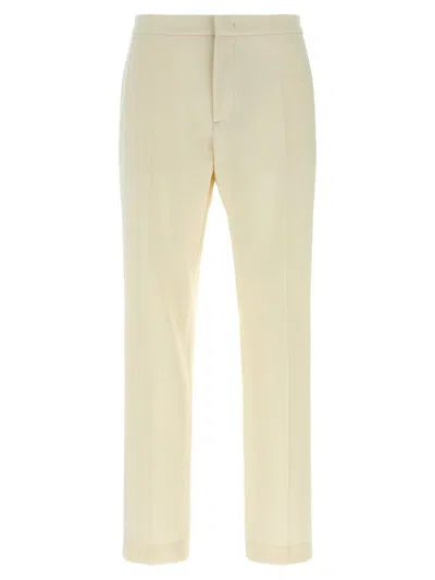 Fabiana Filippi Front Pleated Trousers With Belt Loops And Back Pockets In Neutral