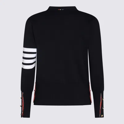 Thom Browne Navy Merino Wool 4-bar Milano Stitch Cardigan