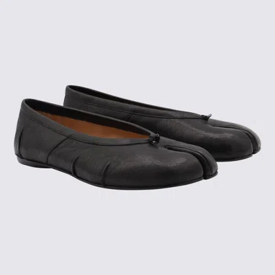 Maison Margiela Black Leather Tabi Ballerinas With Signature Detailing