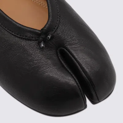 Maison Margiela Black Leather Tabi Ballerinas With Signature Detailing