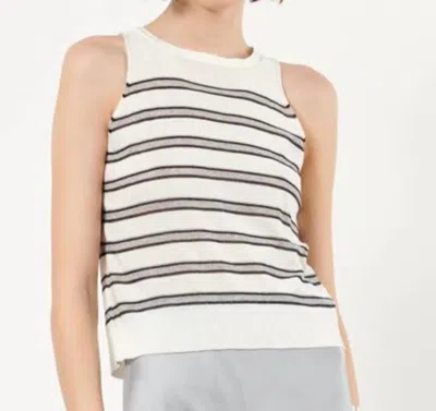 B.yu Sweater Tank In White/ Silver/ Black In White