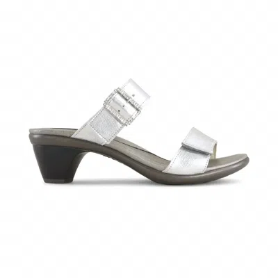 Naot Women's Recent Kitten Heel Sandal In Silver
