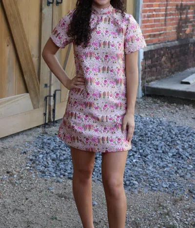 Thml Jamie Textured Floral Mini Dress In Pink In Pink