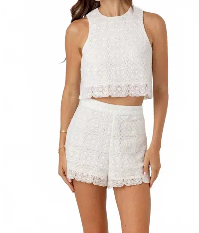 Sundays Lace Jame Shorts In White Coastal Lace