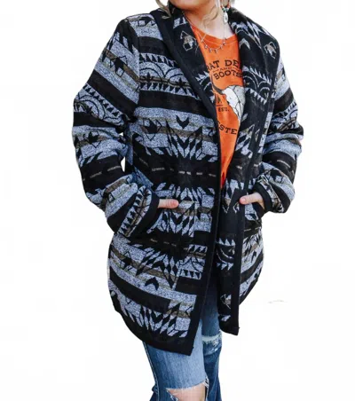 Circle S Boho Coat In Black & Grey