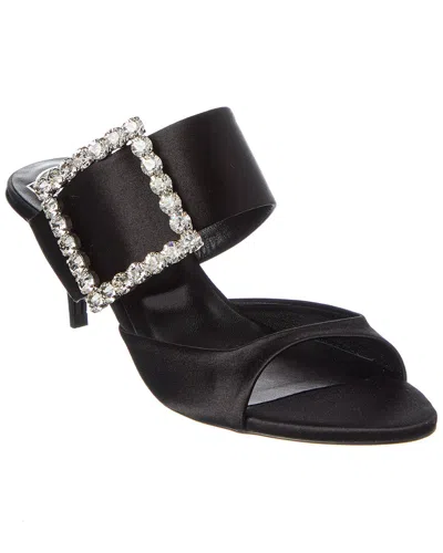 Roger Vivier Sabot Buckle Strass Satin Sandal